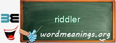 WordMeaning blackboard for riddler
